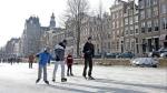 Ice Skating on Canals in Amsterdam
