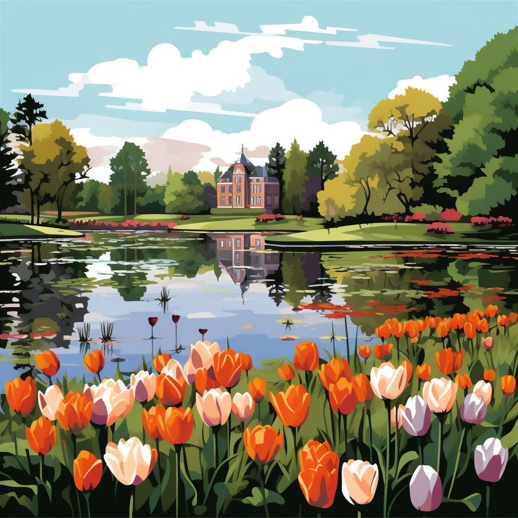 Keukenhof gardens in spring
