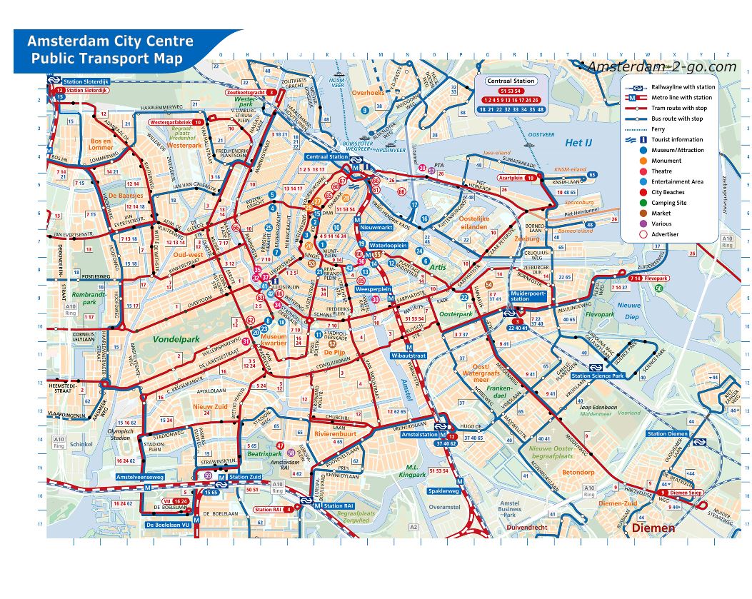 Amsterdam Public Transport Map