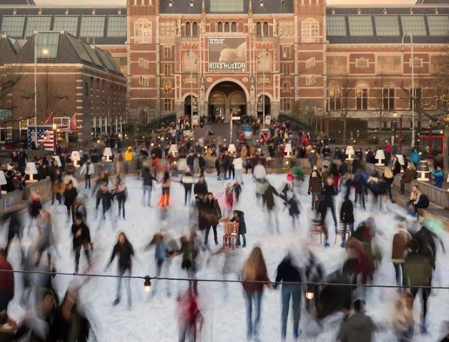 Ice skating in Amsterdam